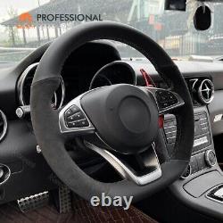 Hand-sewn Alcantara Leather Steering Wheel Cover for Mercedes Benz W205 C117 156