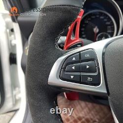 Hand-sewn Alcantara Leather Steering Wheel Cover for Mercedes Benz W205 C117 156