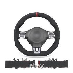 Hand-sewn Alcantara Steering Wheel Cover for VW Golf R GTI Jetta (GLI) Tiguan