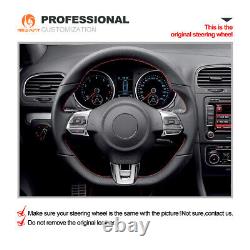 Hand-sewn Alcantara Steering Wheel Cover for VW Golf R GTI Jetta (GLI) Tiguan