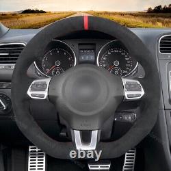 Hand-sewn Alcantara Steering Wheel Cover for VW Golf R GTI Jetta (GLI) Tiguan