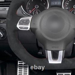 Hand-sewn Alcantara Steering Wheel Cover for VW Golf R GTI Jetta (GLI) Tiguan