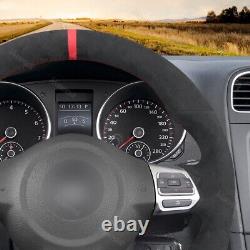 Hand-sewn Alcantara Steering Wheel Cover for VW Golf R GTI Jetta (GLI) Tiguan