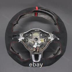 Hand-sewn Alcantara Steering Wheel Cover for VW Golf R GTI Jetta (GLI) Tiguan