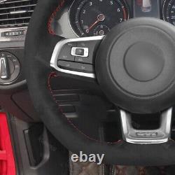 Hand-sewn Alcantara Steering Wheel Cover for Volkswagen VW Golf GTI 7 Golf R