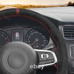 Hand-sewn Alcantara Steering Wheel Cover for Volkswagen VW Golf GTI 7 Golf R
