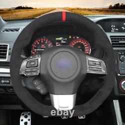 Hand-sewn Black Alcantara Steering Wheel Cover Wrap for Subaru WRX (STI) Levorg