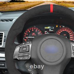 Hand-sewn Black Alcantara Steering Wheel Cover Wrap for Subaru WRX (STI) Levorg