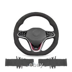Hand-sewn Stitch Alcantara Steering Wheel Cover for Volkswagen VW Arteon R-Line
