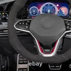 Hand-sewn Stitch Alcantara Steering Wheel Cover for Volkswagen VW Arteon R-Line