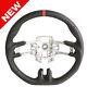 Handkraftd 2015-2017 Ford Mustang Steering Wheel Black Leather withSilver Stitch
