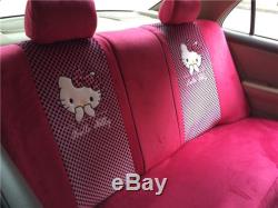 Hello Kitty Rose Car Seat Covers Bow Pillow Steering Wheel Cover New 18 PCs