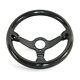 Hiwowsport Genuine Carbon Fiber Racing Steering Wheel 300mm Diameter Bolts Black
