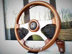 Honda Access ATIWE Wooden Steering Wheel and Shift Knob ITR CRX EE EG EK EJ Rare