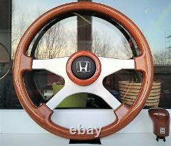 Honda Access ATIWE Wooden Steering Wheel and Shift Knob ITR CRX EE EG EK EJ Rare