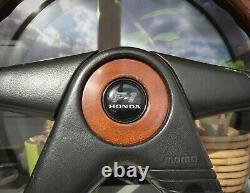 Honda Access MOMO F-1 Series Wooden Steering Wheel ITR BB4 CRX EE EG EK EJ Rare