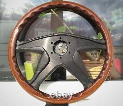 Honda Access MOMO F-1 Series Wooden Steering Wheel ITR BB4 CRX EE EG EK EJ Rare