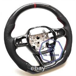 Honeycomb Carbon Fiber Steering Wheel For Honda CIVIC Red Line/flat Bottom