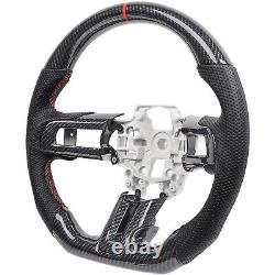 Hydro Dip Carbon Fiber Steering Wheel For Ford Mustang GT350 18-23 With Cover Trim