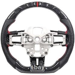 Hydro Dip Carbon Fiber Steering Wheel For Ford Mustang GT350 18-23 With Cover Trim