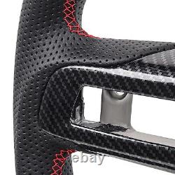 Hydro Dip Carbon Fiber Steering Wheel For Ford Mustang GT350 18-23 With Cover Trim