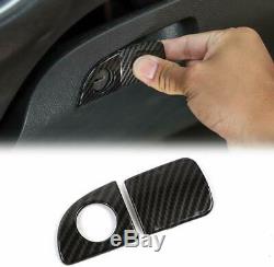 Interior Carbon Fiber Dashboard Trim Kit Steering Wheel Cover for Challenger 15+