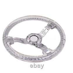 JDM Hitman style transparent crystal twisted steerinng wheel 330mm 13inch