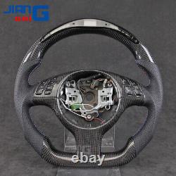 JiangGai LED Carbon Fiber Steering Wheel Fit For bmw e46 M3 1998-2006