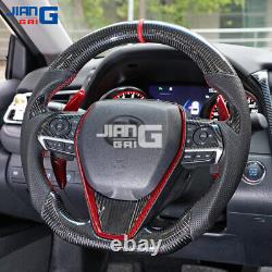 JiangGai Real Carbon Fiber Steering Wheel Fit for 2018-2020 Toyota Camry