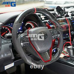 JiangGai Real Carbon Fiber Steering Wheel Fit for 2018-2020 Toyota Camry