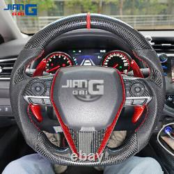 JiangGai Real Carbon Fiber Steering Wheel Fit for 2018-2020 Toyota Camry