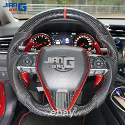 JiangGai Real Carbon Fiber Steering Wheel Fit for 2018-2020 Toyota Camry