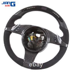 LED Alcantara Carbon Fiber Steering Wheel Fit For Porsche Panamera Cayenne Macan