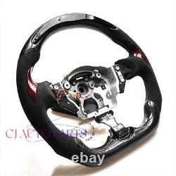 LED/ CARBON FIBER Steering Wheel FOR NISSAN 370Z NISMO BLACK SUEDE/THUMBGRIPS