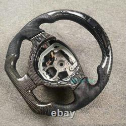 LED Carbon Fiber Leather Steering Wheel For Nissan GTR R35 (No Bottons Frame)