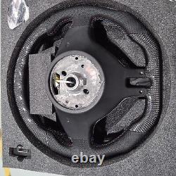 LED Carbon Fiber Steering Wheel+ButtonTrim for M E46 E82 E39 M3 No Paddles