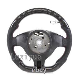 LED Carbon Fiber Steering Wheel+ButtonTrim for M E46 E82 E39 M3 No Paddles