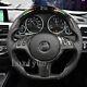 LED Carbon Fiber Steering Wheel+Button Cover for M E46 E82 E39 M3 No Paddles