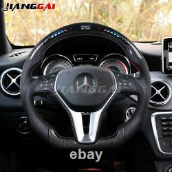 LED Carbon Fiber Steering Wheel For Mercedes-Benz AMG C E Class CLS GLA 10-15