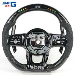 LED Forged Carbon Fiber Steering Wheel Fit For ALL Mercedes-Benz AMG E C CLASS