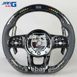 LED Forged Carbon Fiber Steering Wheel Fit For ALL Mercedes-Benz AMG E C CLASS