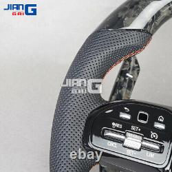 LED Forged Carbon Fiber Steering Wheel Fit For ALL Mercedes-Benz AMG E C CLASS