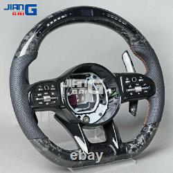 LED Forged Carbon Fiber Steering Wheel Fit For ALL Mercedes-Benz AMG E C CLASS