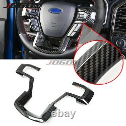 LHD Dry Carbon Car Steering Wheel Cover Trim For Ford F150 Raptor F250 350 18-20