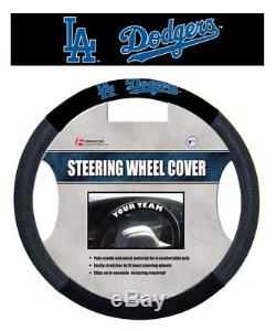 LOS ANGELES DODGERS MESH SUEDE CAR STEERING WHEEL COVER MLB BASEBALL
