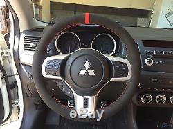 Lancer EVO Evolution X 10 suede steering wheel cover wrap