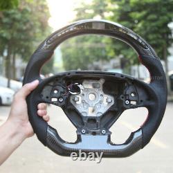 Led Carbon Fiber Perforated Steering Wheel For 2014-2018 Chevrolet Corvette C7