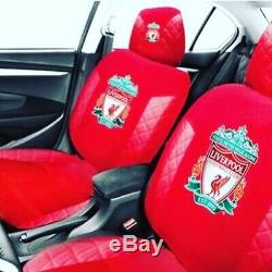 Liverpool Fc Car Seat Cover Set X 2 + Steering Wheel Cover + Seat Belt Covers