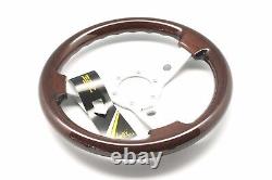 Luisi Italy Vintage Steering Wheel Imola Mahogany Wood Silver Spokes 310mm 33101