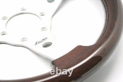 Luisi Italy Vintage Steering Wheel Imola Mahogany Wood Silver Spokes 310mm 33101